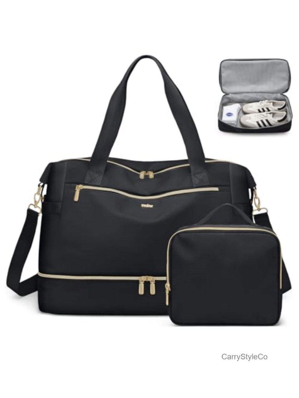 Travel Duffel Bag for Women with Shoe Compartment, Carry On Weekender Overnight